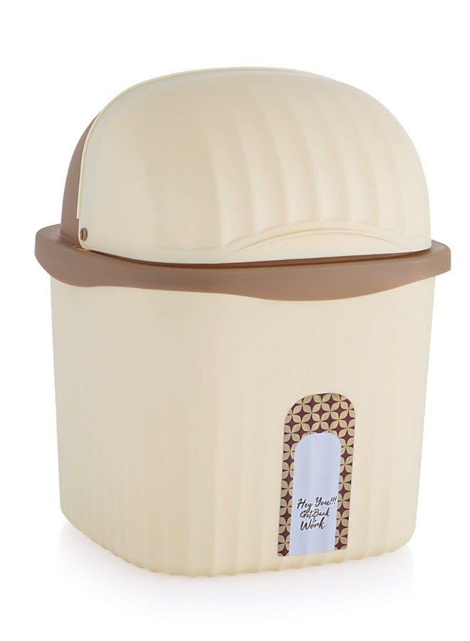 SBA PRIME Plastic Swing Lid Dustbin for Home Office Kitchen Bathroom Table Desk Garbage Waste Bin Small Size (Multicolor) - Image 1